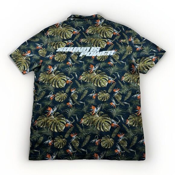 Bose Speakers Linen Hawaiian Shirt Men's XL Allover Print Tropical Floral Print - Picture 1 of 14